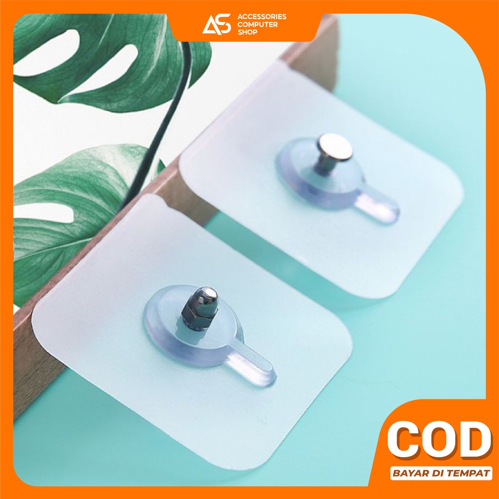Gantungan HOOK Magic Kait Socket Tempel Dinding Transparan Serbaguna Model Paku Baut Tanpa Bor HM025 - ACS