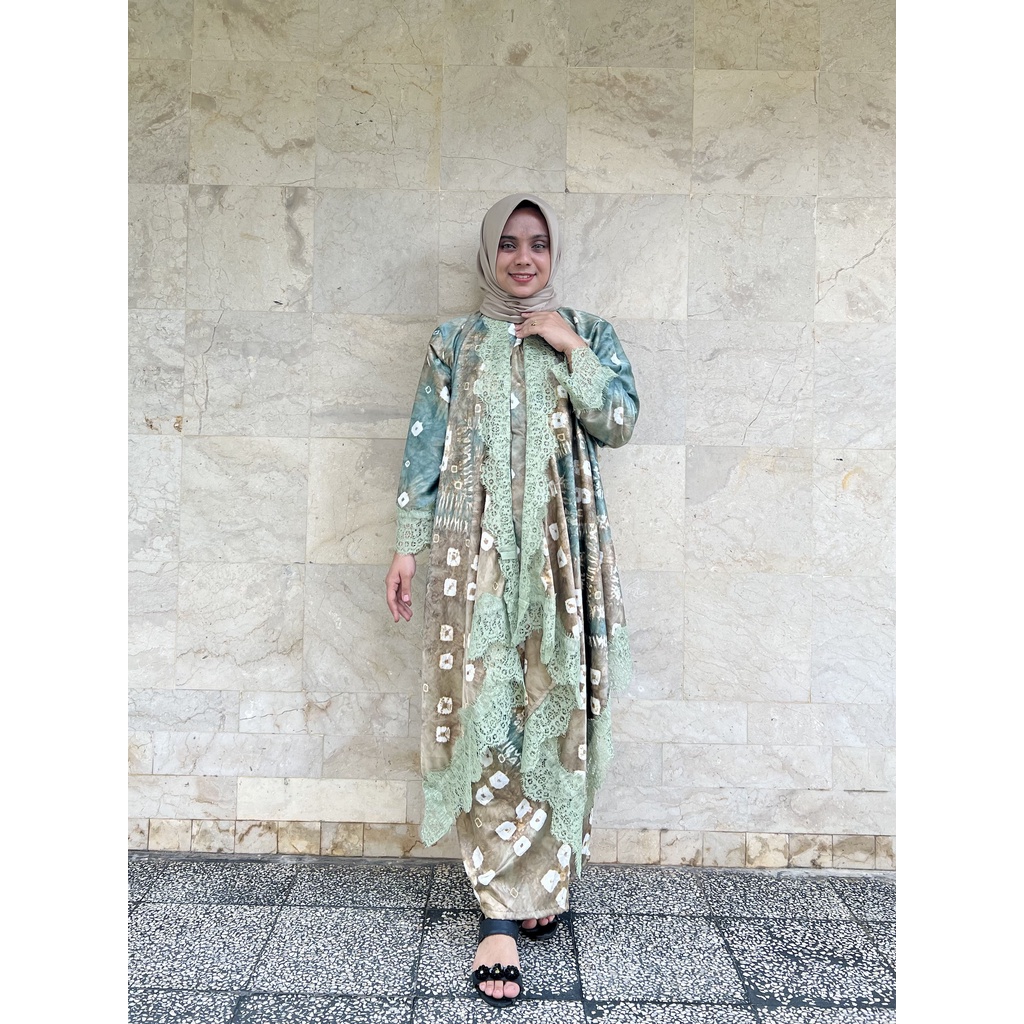 SETELAN OUTER MILEA MOTIF JUMPUTAN HANDMADE KHAS PALEMBANG