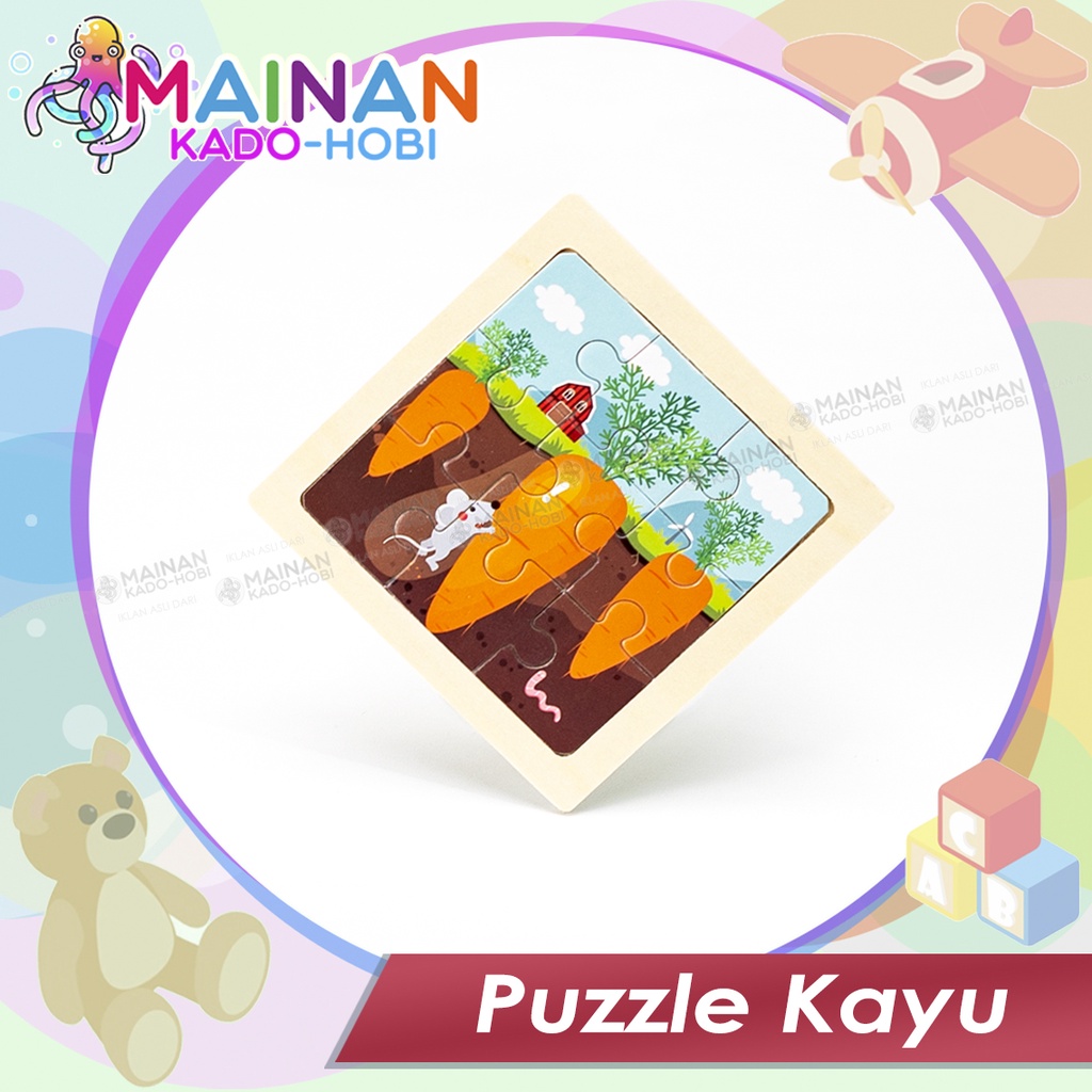 MAINAN LIBURAN SEKOLAH ANAK PASANG PUZZLE KAYU 9PCS 1-5 TAHUN