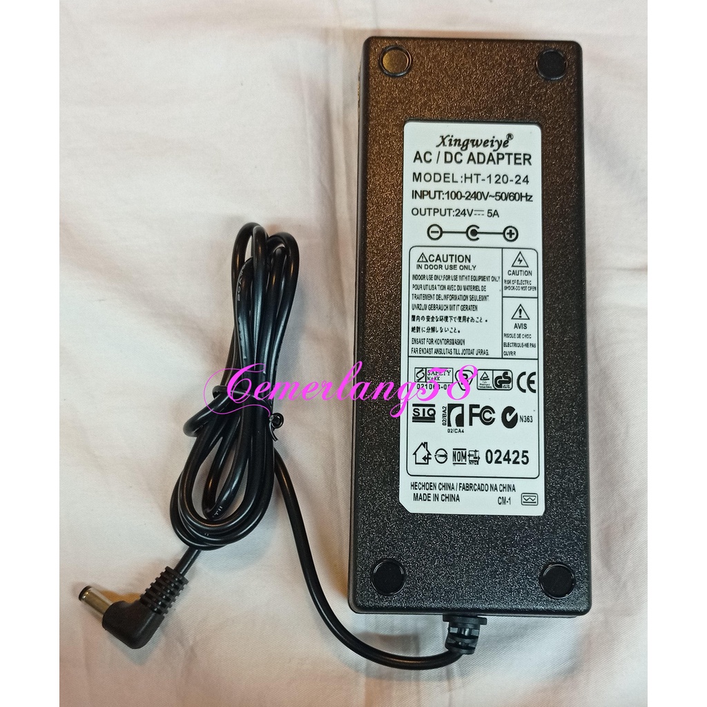 AC DC Charger 24V 5A P 120W Switching Adaptor 24 V 5 A 120 W Power Supply 24 volt 5 ampere 120 watt