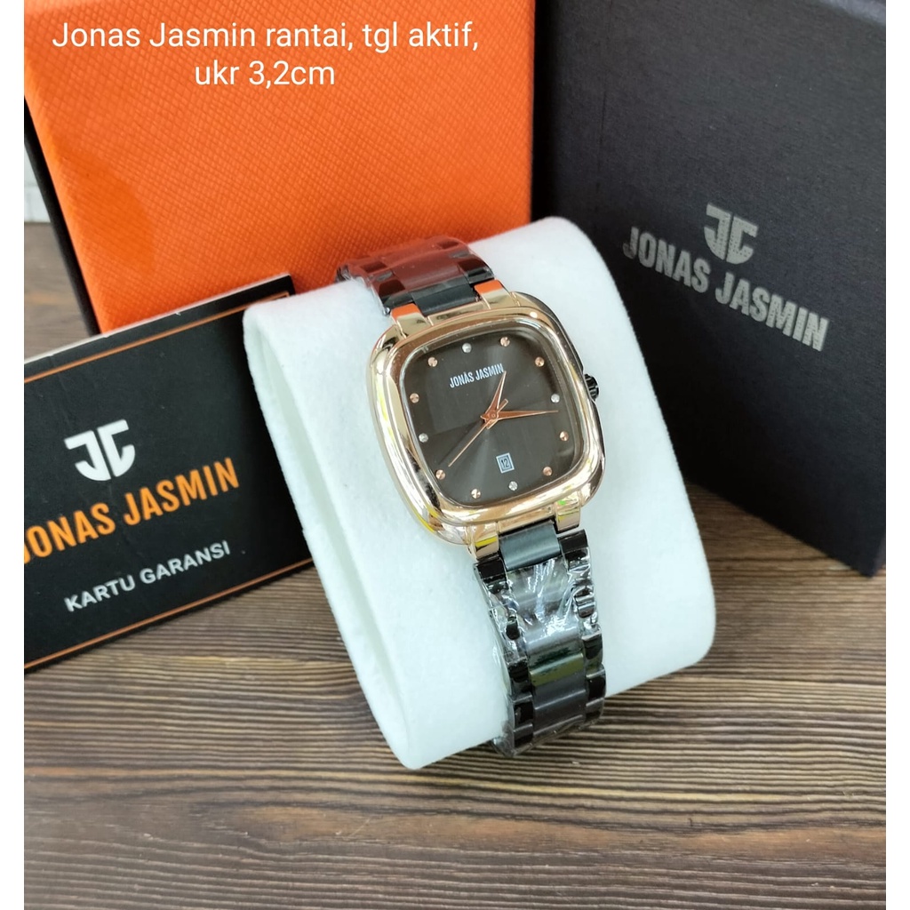 BEST SELLER JAM TANGAN WANITA JONAS JASMIN M100 TALI RANTAI TANGGAL AKTIF DM 3.2FREE BOX &amp; BATERAI || JAM TANGAN FASHION WANITA JAM TANGAN CEWEK MURAH