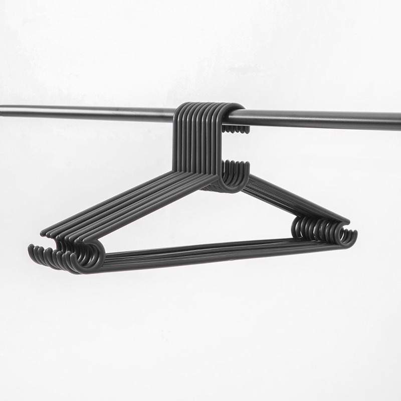 10pcs Hanger Baju Hitam Ace Hardware Stora Gantungan Black Plastik Plastic