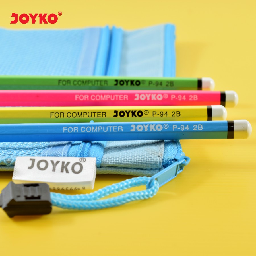 Pensil Kayu Joyko Neon P-94 For Computer Pencil / Pensil Joyko P-94 / 2B / 1 BOX 12 PCS