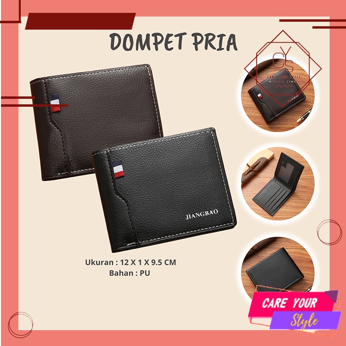 CYS Dompet Lipat Pria Import Terkini Dompet Cowok Kulit PU Dompet Lipat Fashion Casual Laki - Laki Kekinian Termurah D96