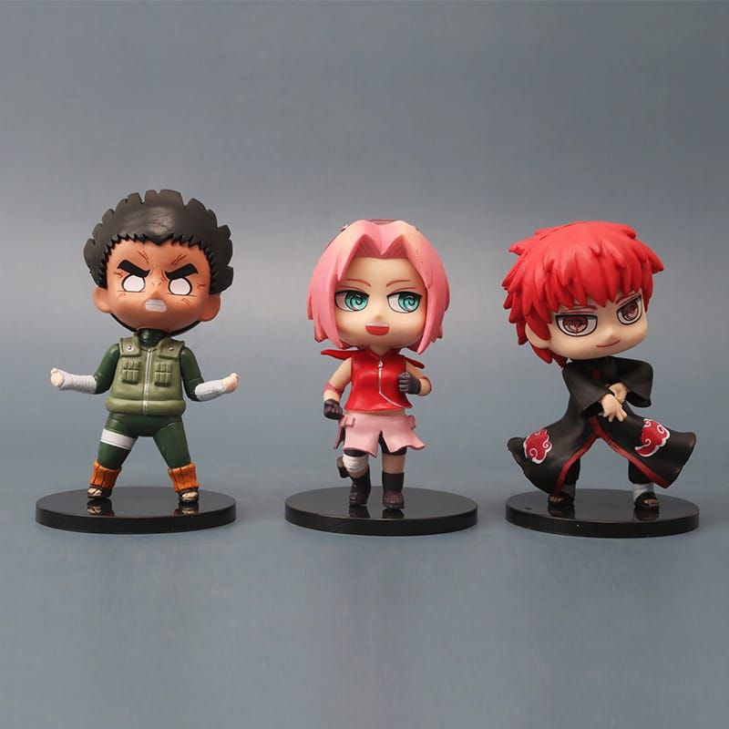 Naruto chibi sakura tsunade rocklee / figure naruto / cake topper / 1 set isi 6