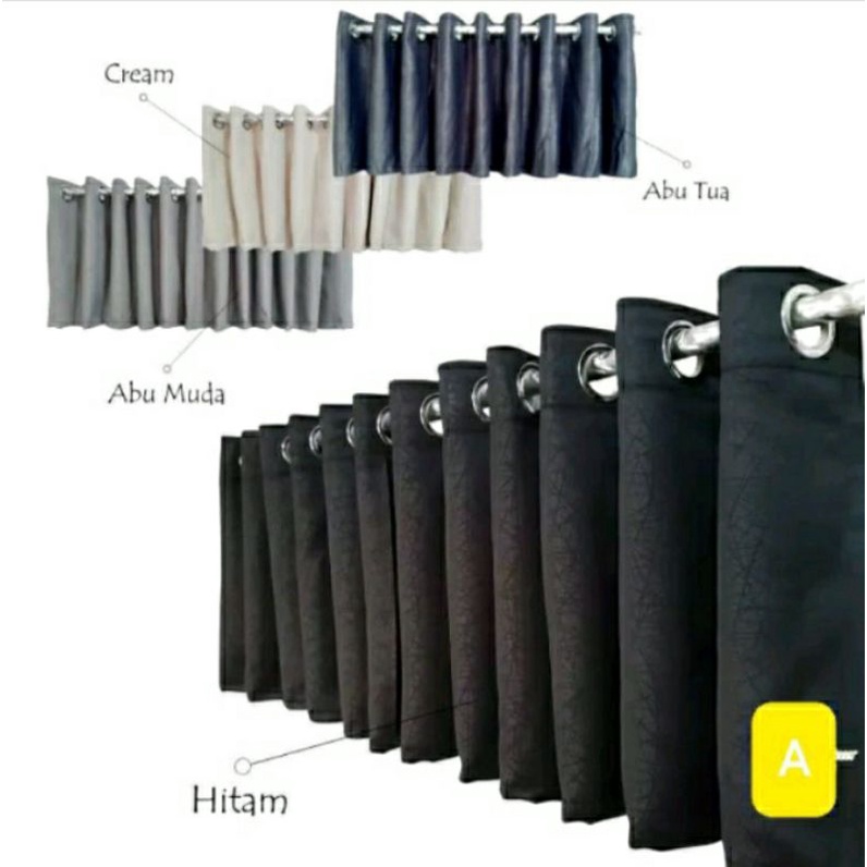 gorden blackout polos poni atas pintu