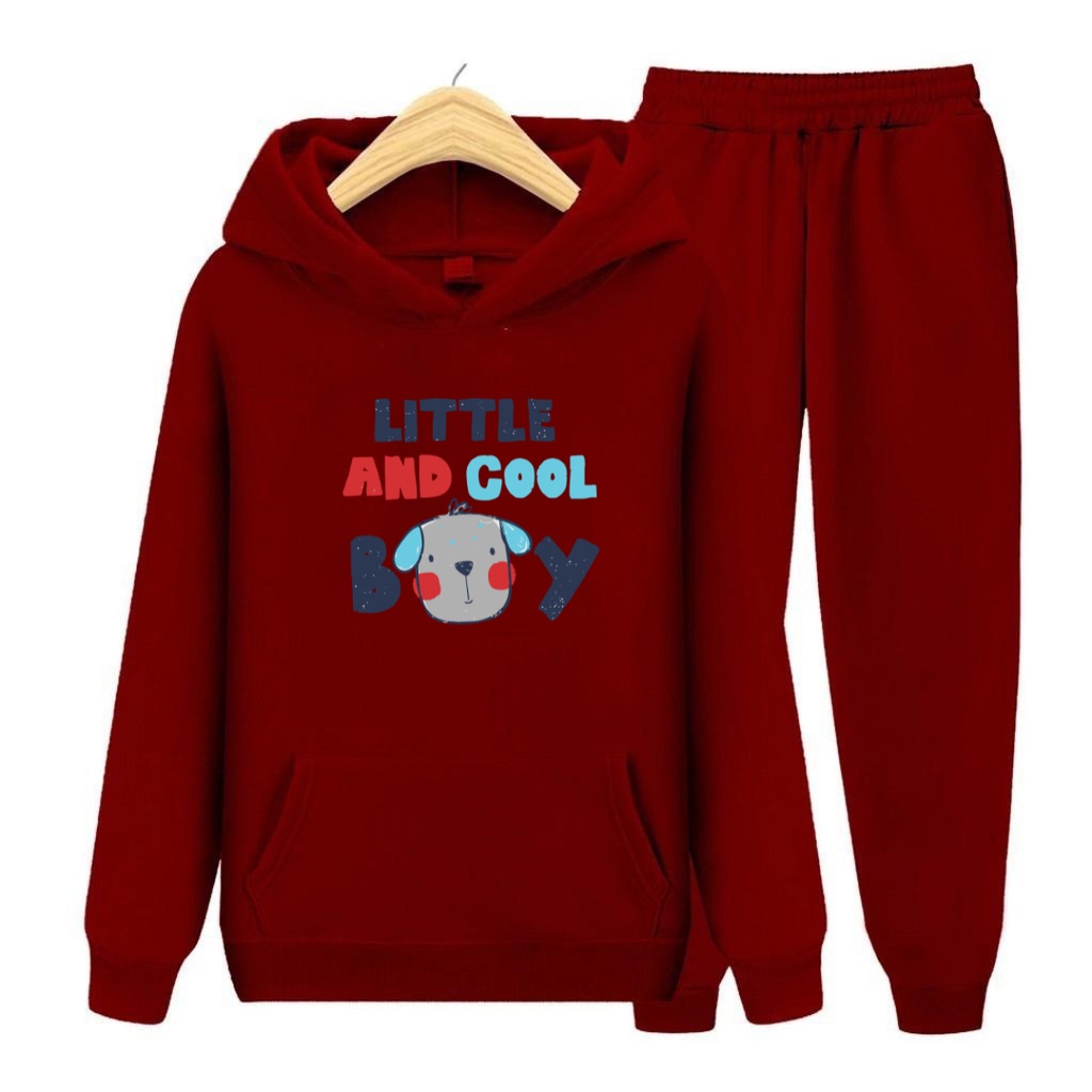 Setelan Anak Little And Cool Boy /Hoodie Topi Size S,M,XL,XXL