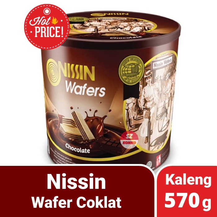 NISSIN WAFER COKLAT 570 GR - KALENG BULAT WAFERS CHOCOLATE 570G