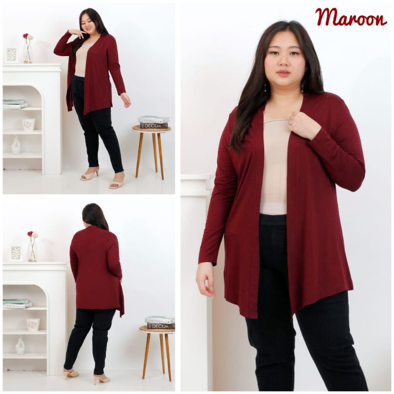 (LD 110 - 140cm) L-XXXL BIGSIZE CARDIGAN JUMBO OUTERWEAR CARDIGAN SPANDEX