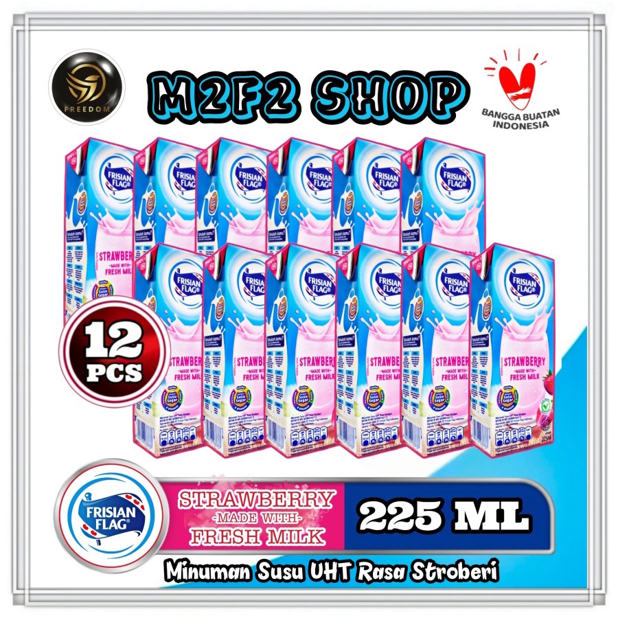 

Susu Bendera Frisian Flag Purefarm Strawberry | Stroberi Kotak UHT - 225 ml (Kemasan 12 Pcs)