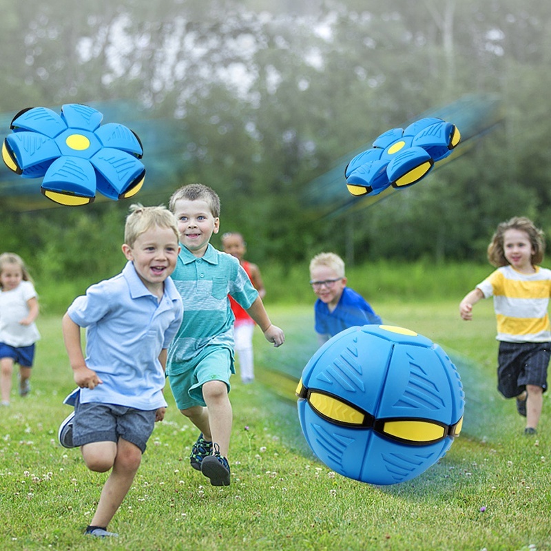 Anak-anak Flat Throw Disc Ball Flying UFO Magic Balls Dengan Lampu LED Untuk Mainan Anak Bola Laki-Laki Perempuan Mainan Olahraga Luar Ruangan Bola Datar