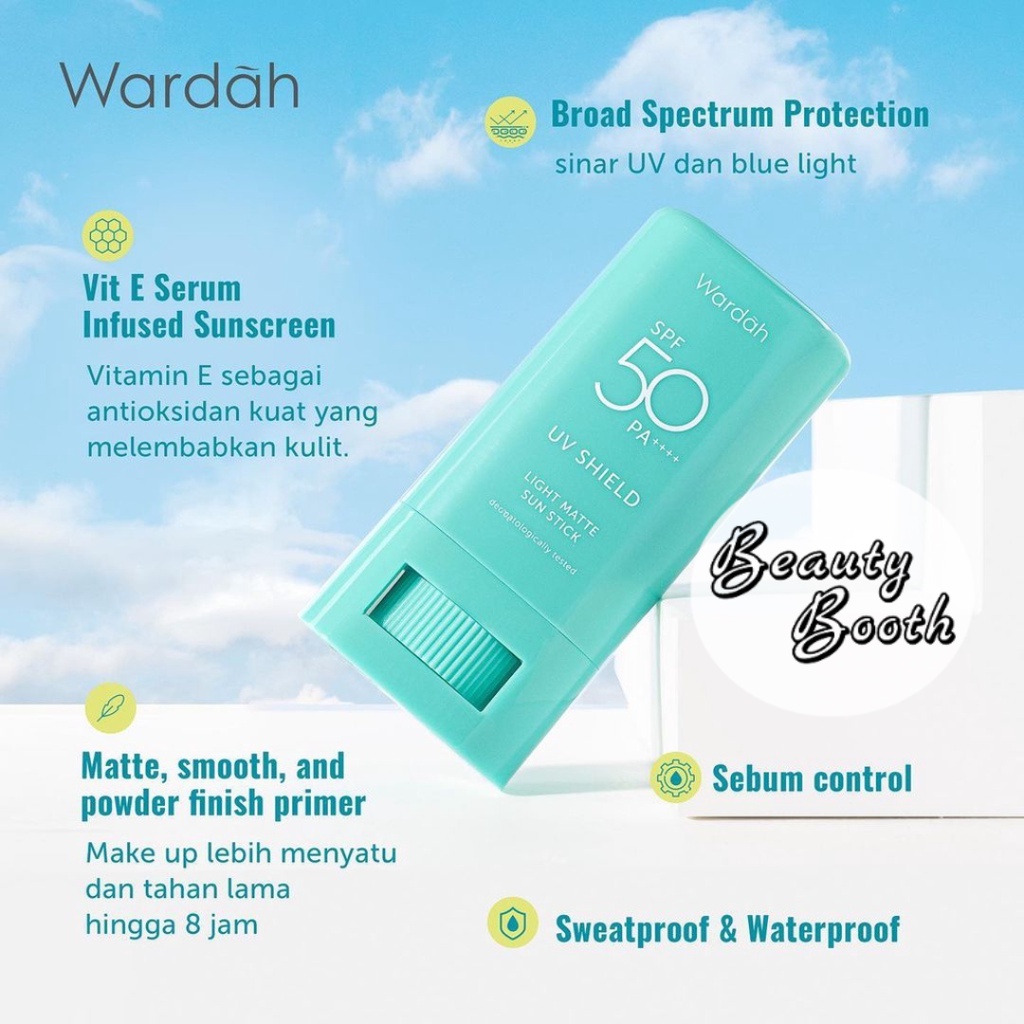 WARDAH UV Shield SPF50 Light Matte Sun Stick 22gr | Sunscreen Stick