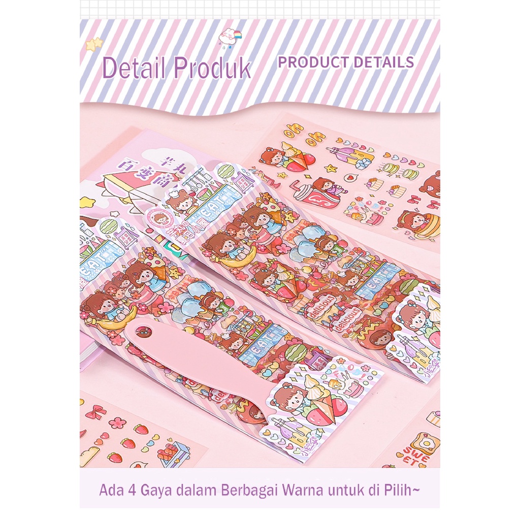 MSY 100Pcs/4Pcs Stiker Book Kartun Princess/Stiker Motif Laser Kartun  Untuk Dekorasi Diary Aesthetic/ Anti Air Untuk Dekorasi Import