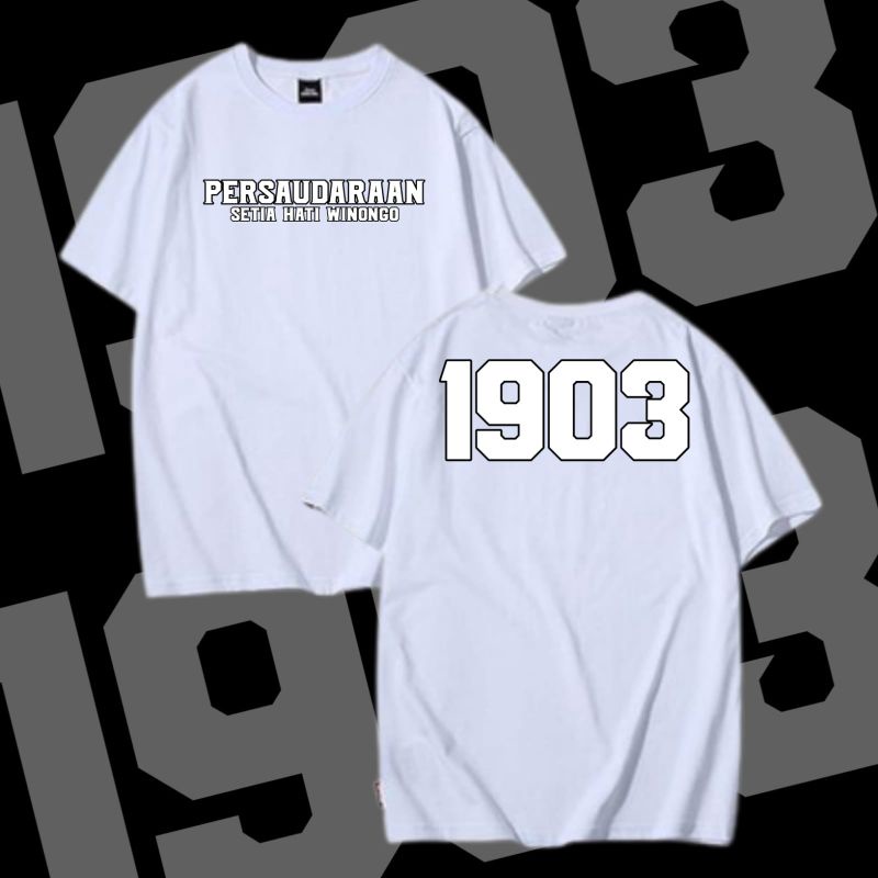 KAOS PSHW PERSAUDARAAN SETIA HATI WINONGO 1903 PUTIH DESAIN DISTRO TERBARU BAHAN COTTON COMBED