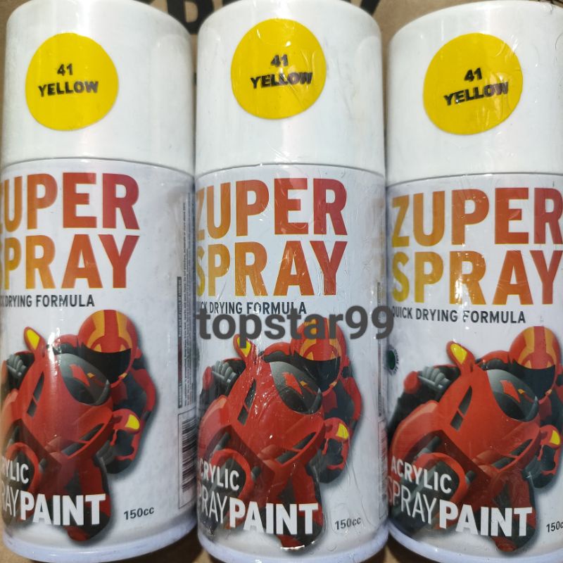 Zuper Pilox Pilok Cat Semprot Warna Yellow 41 Kuning Glossy 150cc Spray Paint