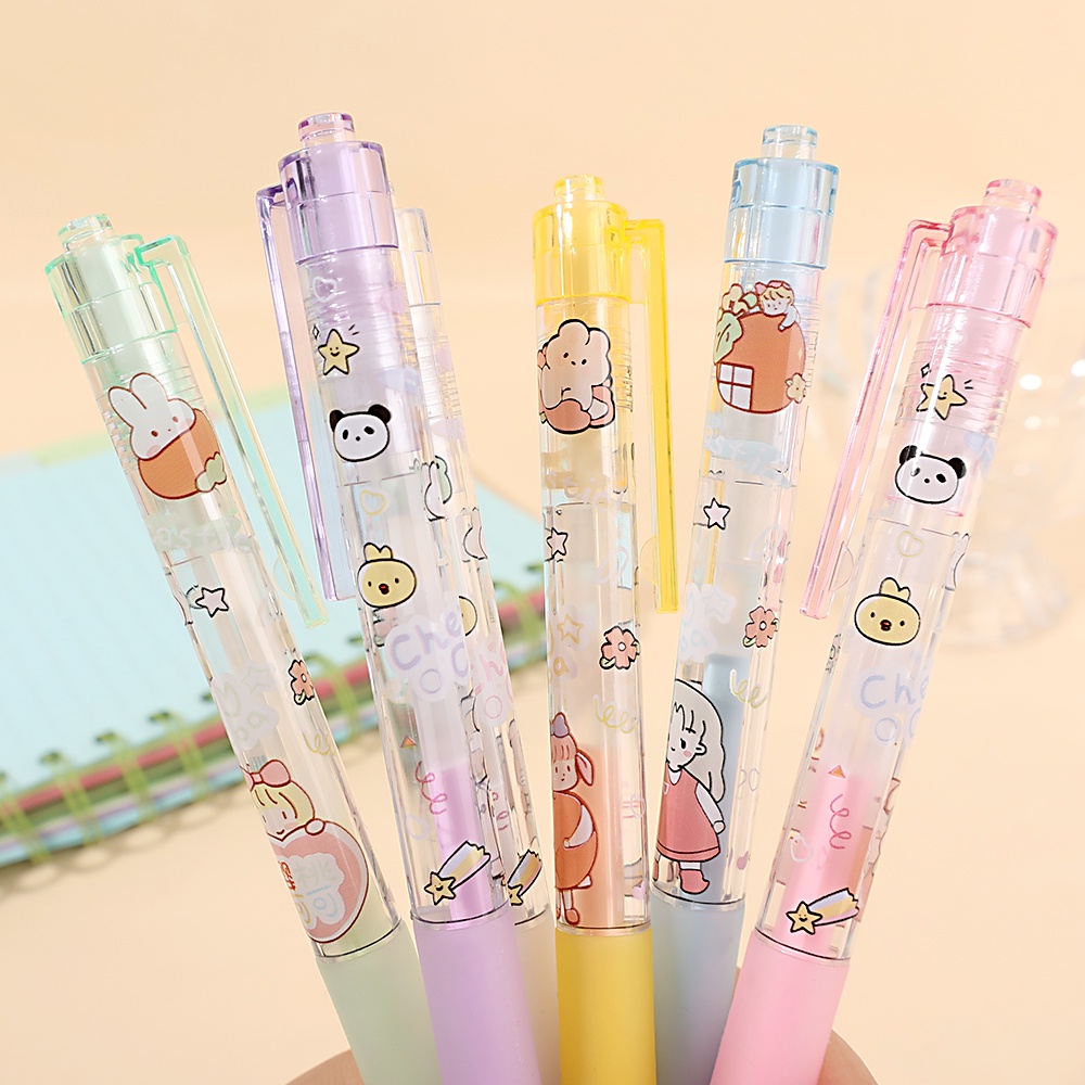 Perekat Stiker Kartu Ucapan DIY Pola Warna Lucu Cepat Kering Press Point Glue Pen Replaceable Refill Dispensing Pen Manual Album Foto Pen Type Glue Pen