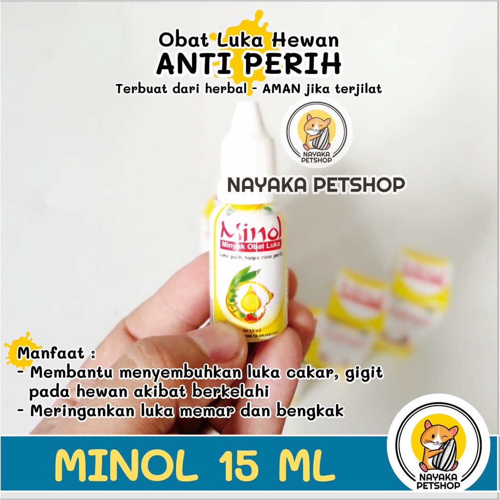 Minol 15 ml ANTI PERIH Obat Luka Hamster Obat Merah Hewan Pengganti Betadine Kucing Kelinci