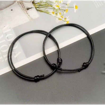 Gelang Tali Korea Model Sisik Etnik Polos Black Hitam Coklat Waterproof Premium Blank Series