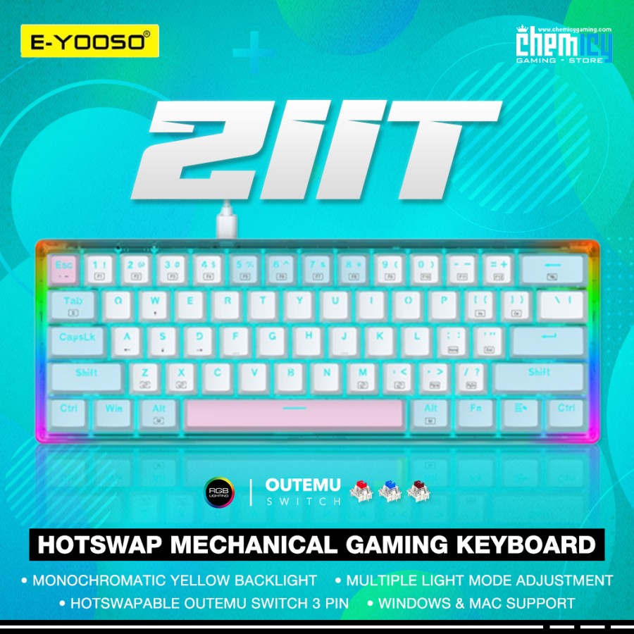 E-YOOSO Z11T 60% Mini RGB Hotswap Mechanical Gaming Keyboard