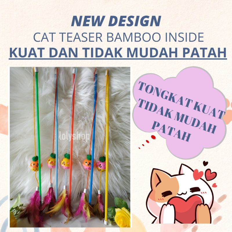 Mainan hewan pancing bola bulu mainan interaktif kucing murah cat toy grosir ecer