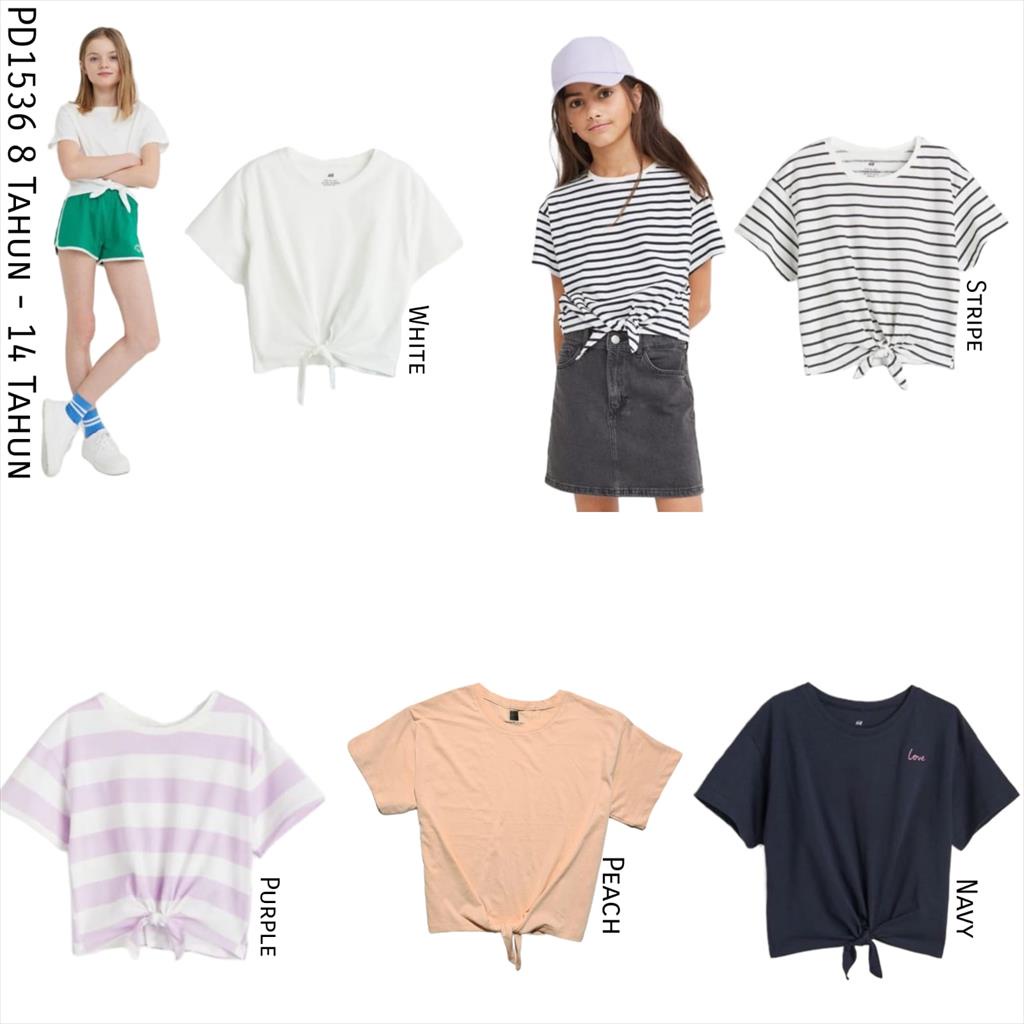 PD1536 HM Tee Kaos Anak Cewek Knot Basic