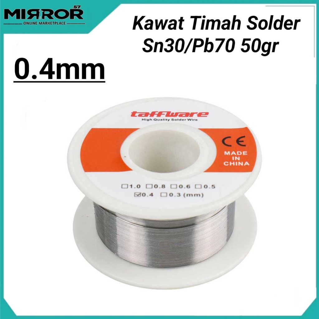 Kawat Timah Solder Sn30/Pb70 50gr 0.4mm