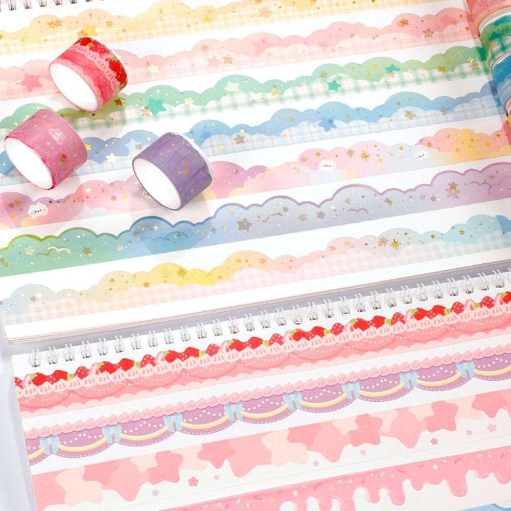 R-flower 10Rolls/Set Washi Tape Lucu Segar Sastra Scrapbooking Gadis Hati Sedikit Segar Kreatif Alat Tulis DIY Bahan