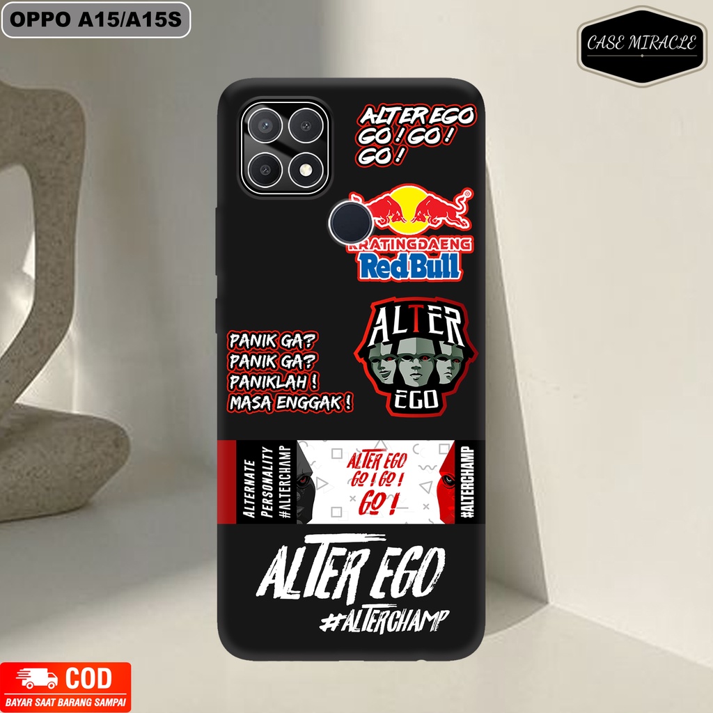 CM Case OPPO A15 / A15S  Softcase Lentur Warna Hitam Macaron Protector Lensa Kamera Kaca  [ ESPORT ]