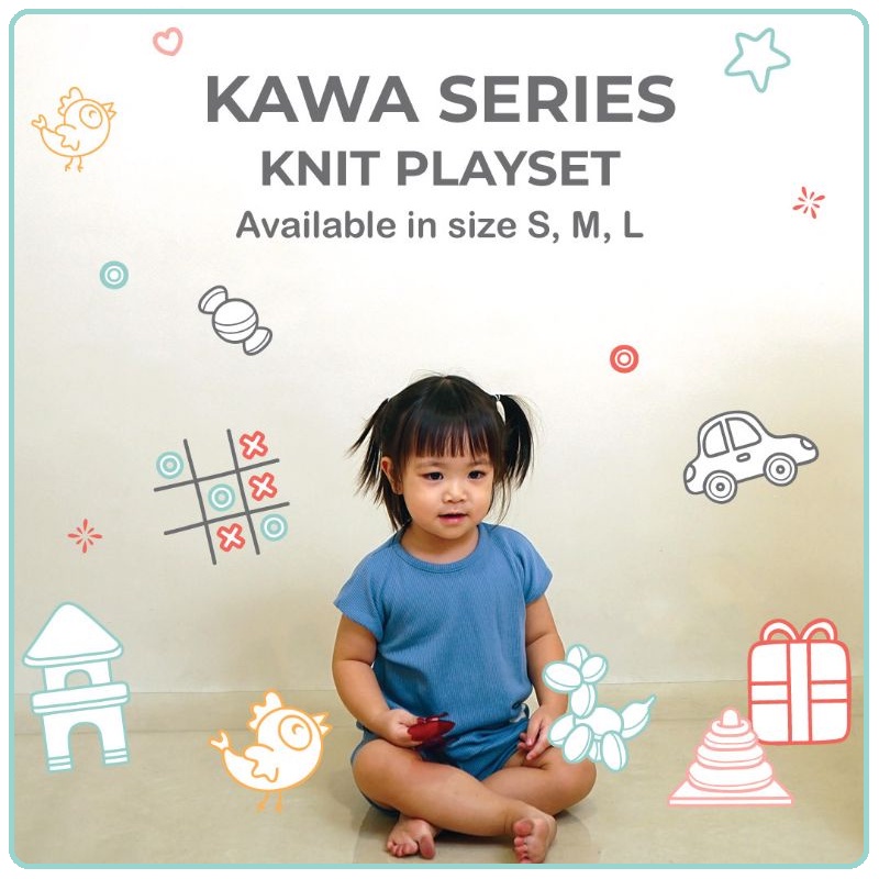 Powa Kids Kawa Knit Playset | Baju Setelan Anak