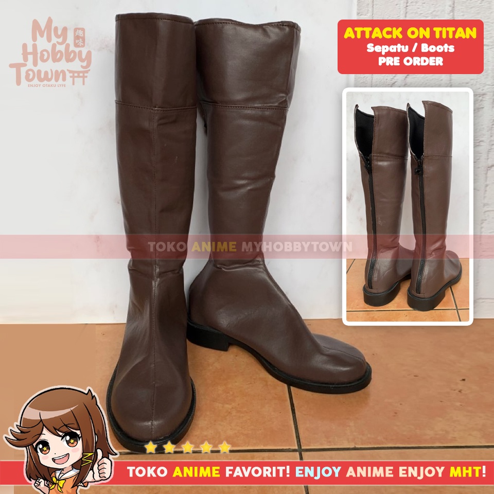 Sepatu Boots Anime Attack On Titan Shingeki no Kyojin Cosplay Kostum