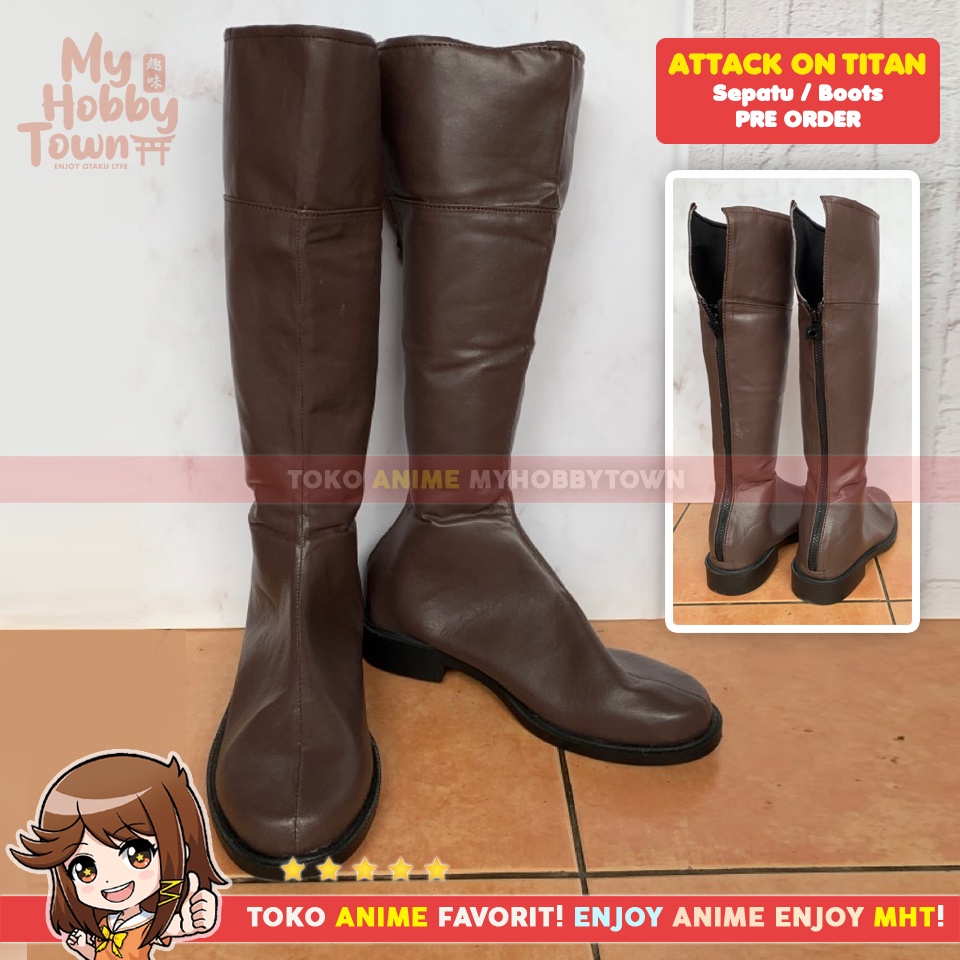 Sepatu Boots Anime Attack On Titan Shingeki no Kyojin Cosplay Kostum