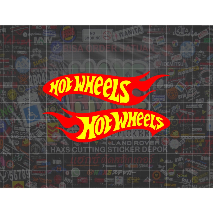 Cutting Sticker Hot Wheels Sepasang Ukuran Panjang 15 Cm