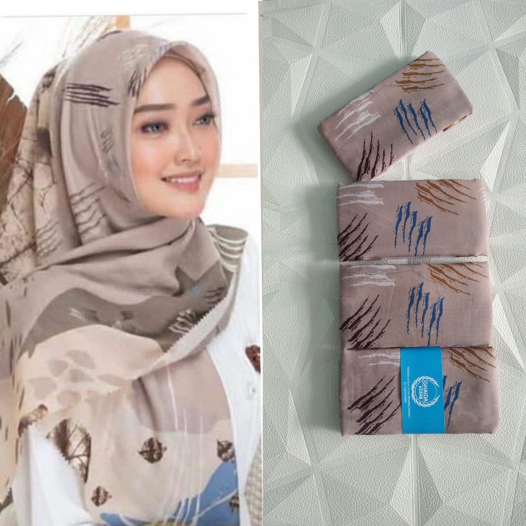 Fashion Hijab Voal Motip Segi Empat Lasercut DK Mocca Minara Hl Kinaya Jorney Sisesa