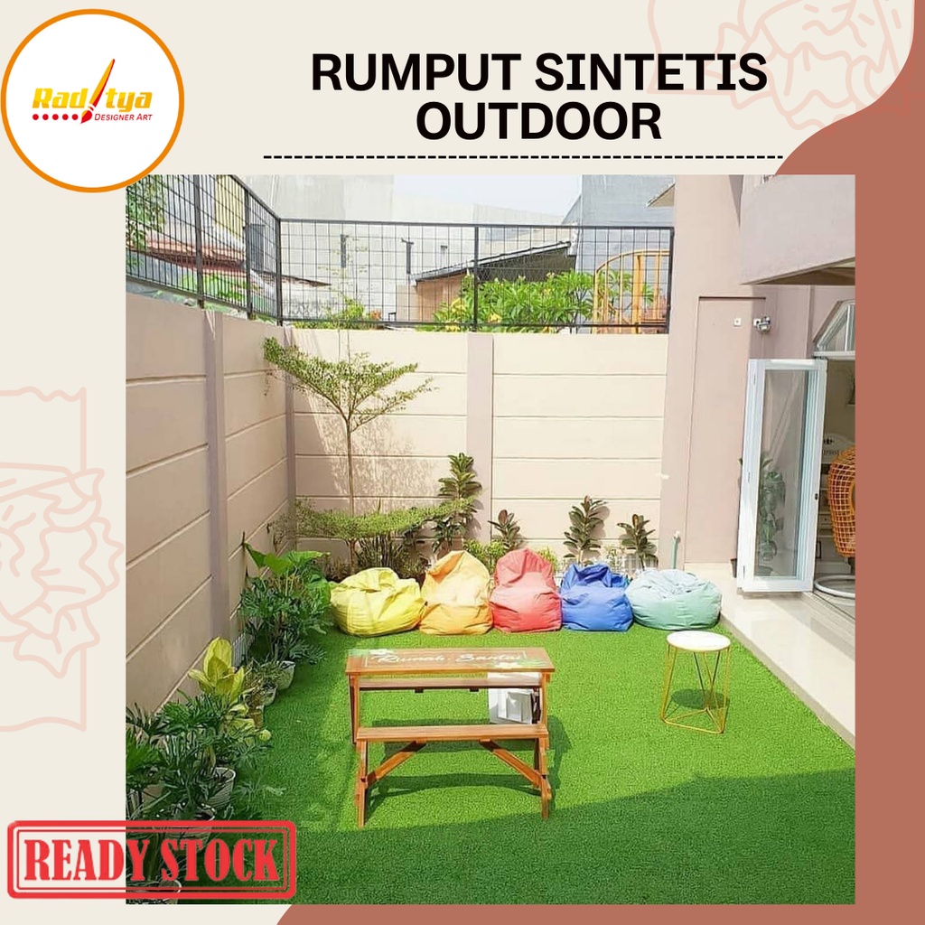 Rumput Sintetis 100x100 Tipe Jepang Tebal 3cm Untuk Outdoor Tahan Air