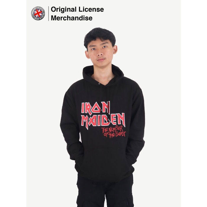 Jaket Hoodie Sweater Pria Wanita Dewasa Katun Polyster Band Musik IRON MAIDEN Original Notb Vintage 