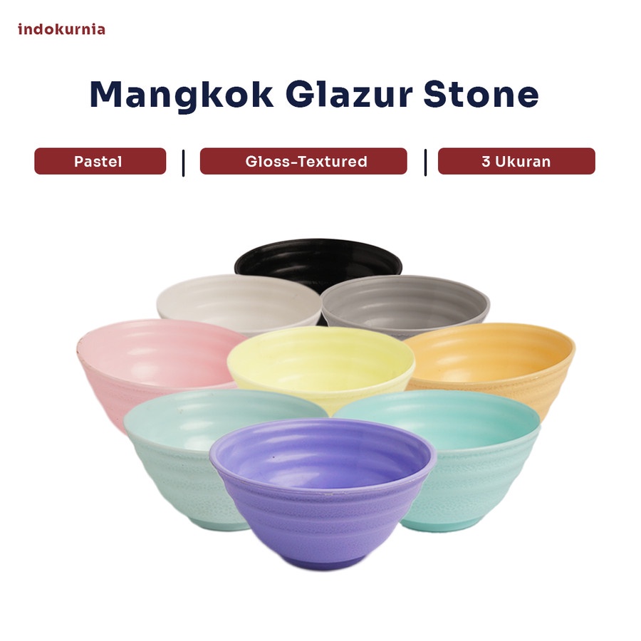 IK - MANGKOK GLAZUR STONE TEBAL MANGKOK MAKAN TERMURAH