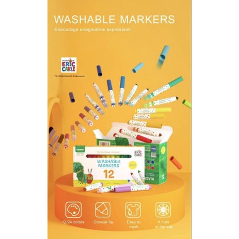 

Mideer Washable Markers isi 12