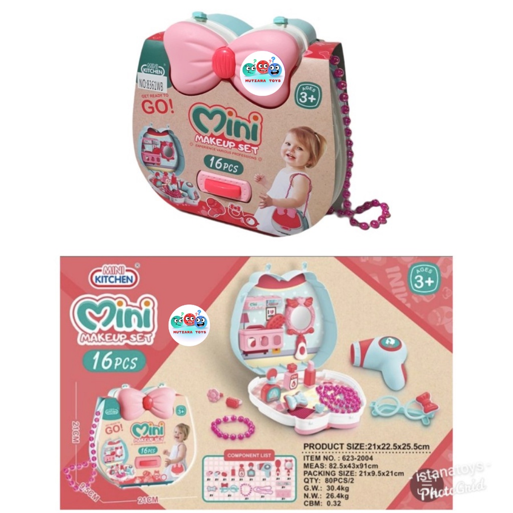 MUTIARATOYS Mainan Tas Koper Mini Make Up Set 16pcs 623-2004