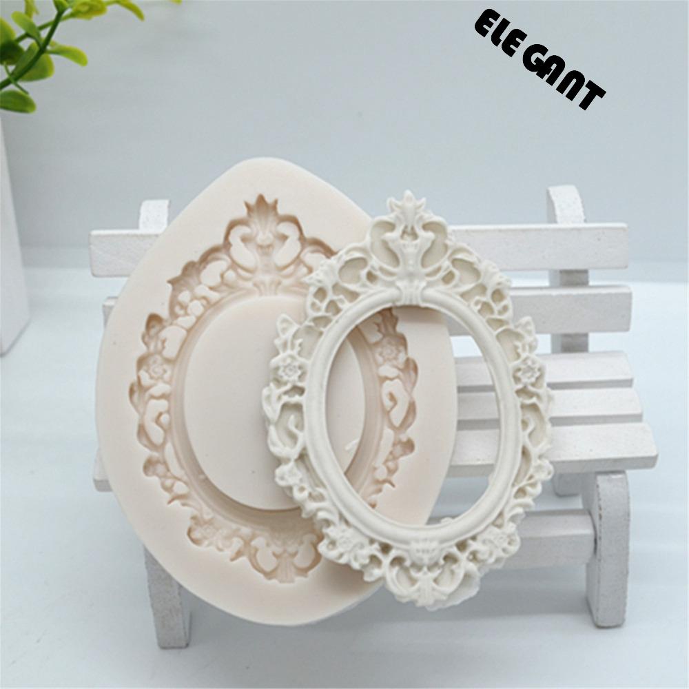 ELEGANT Handmade Fondant Molds Retro Baking Accessories Cake Moulds Mirror Lace Sugarcraft Resin Kitchen Supplies Chocolate Pastry Cake Decorating Tools/Multicolor