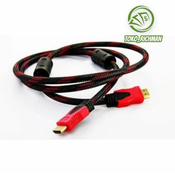 Kabel tv HDMI to HDMI 1080p full HD serat jaring 1.5m 5m