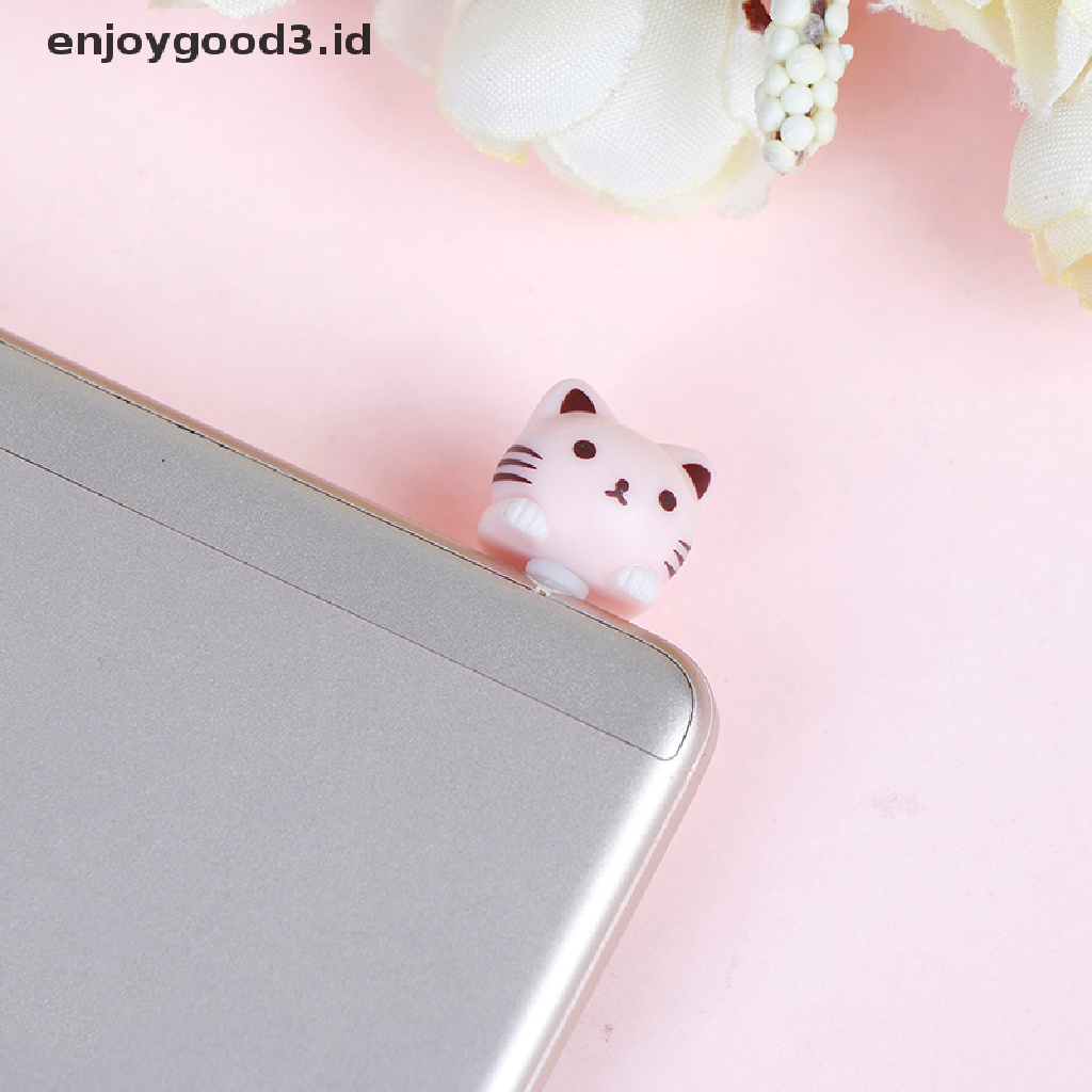 [Rready Stock] 3.5MM universal cat Handphone earphone jack Debu plug Aksesoris Telepon (ID)