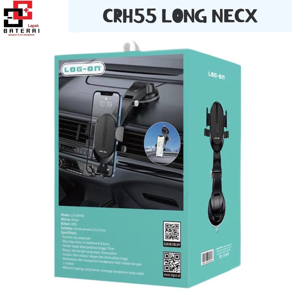 Log on - CRH55 Car Phone Holder Dashboard / Kaca Suction Cup Flexible Long neck