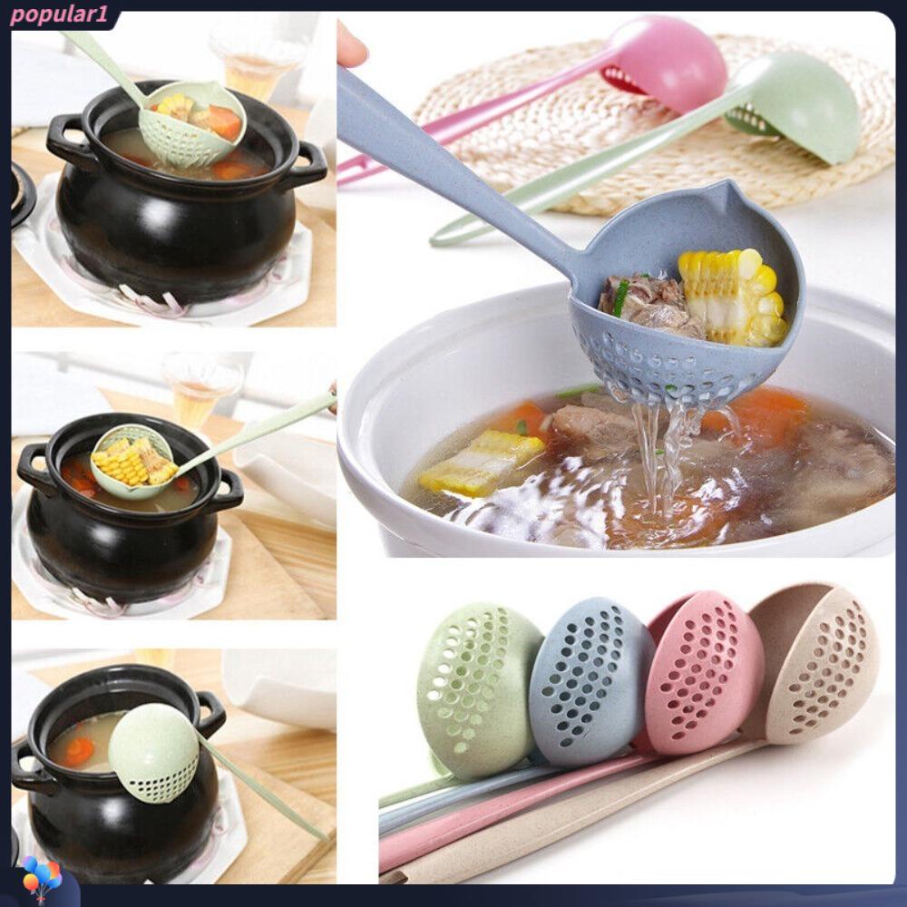 Populer 3Pcs Silikon Aksesoris Dapur Masak Home Strainer Gagang Panjang