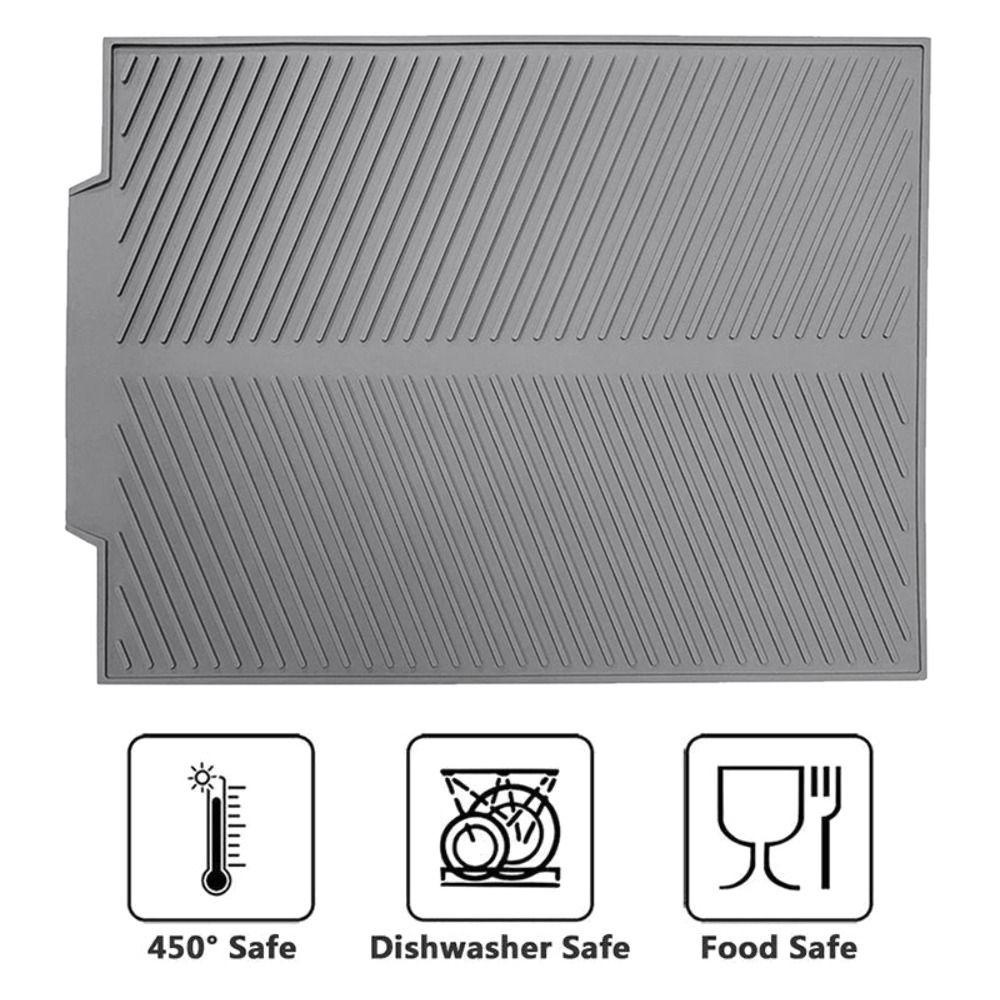 Solighter Sink Dish Draining Mat Silicone Panci Piring Peralatan Dapur Tatakan Gelas Anti Panas