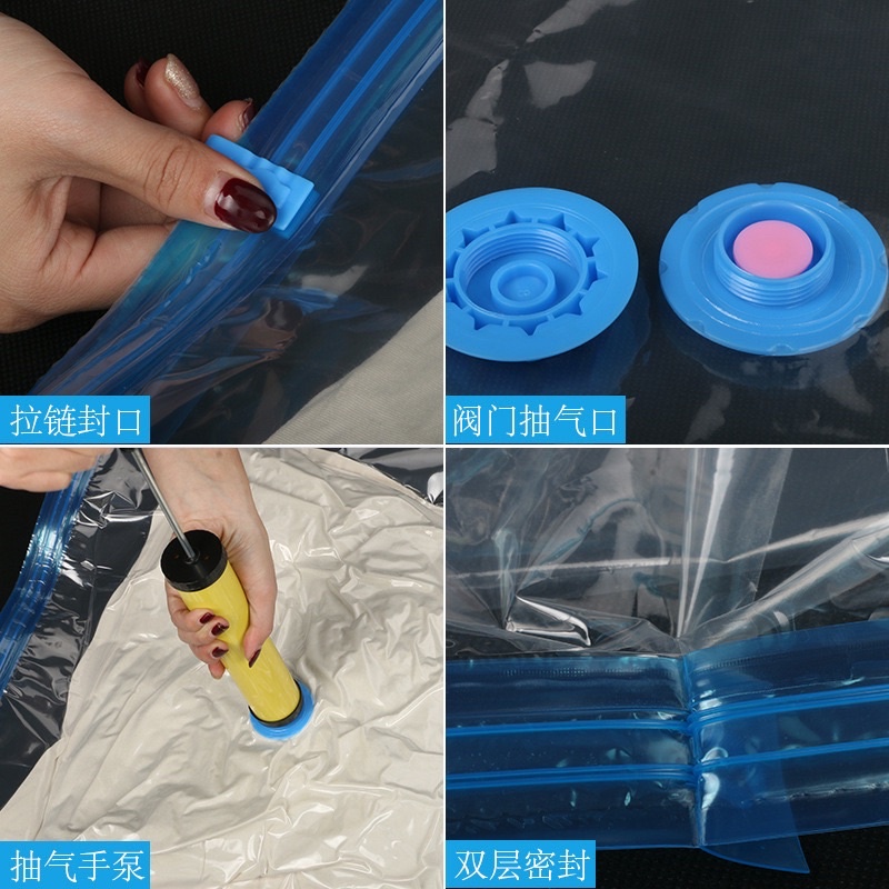 Vacuum Bag Pakaian Plastik Vacum Bag Plastic  Travel Vakum Baju Pakaian Laundry Bag Storage Keranjang Pakaian Pompa Manual