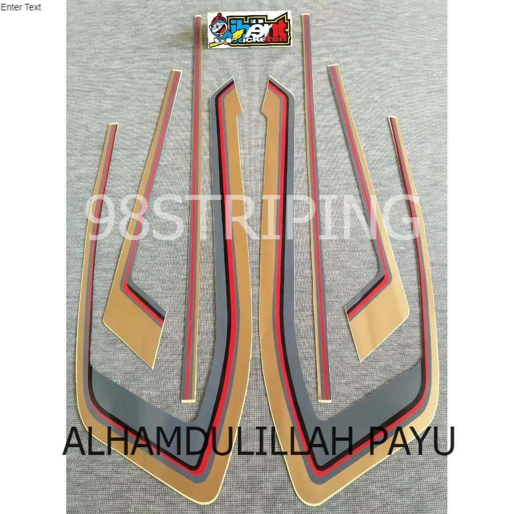 STIKER STRIPING HONDA GL PRO PLATINA GOLD TAHUN 1983  LIS STANDAR ORI POLET BODY PLISIR