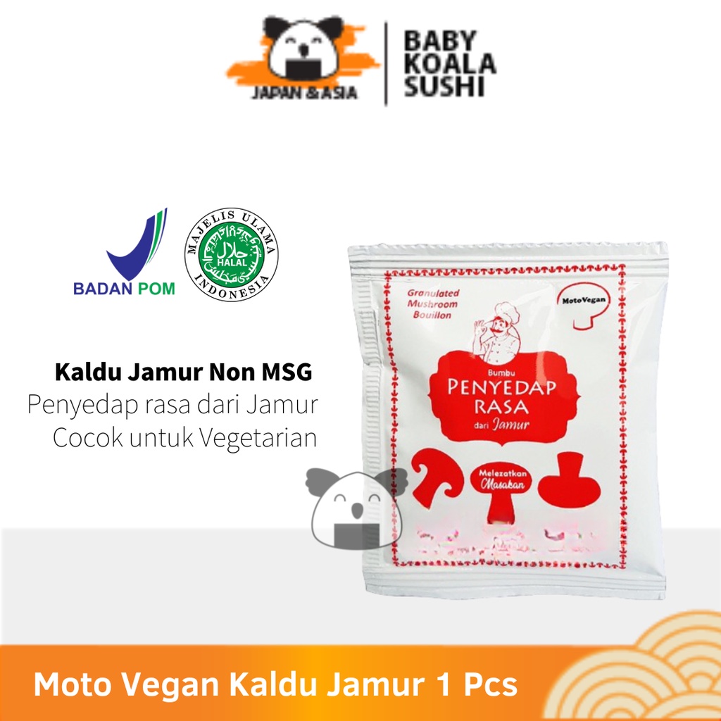 MOTO VEGAN Kaldu Jamur Non MSG Sachet 1 Pcs│ Bukan Totole