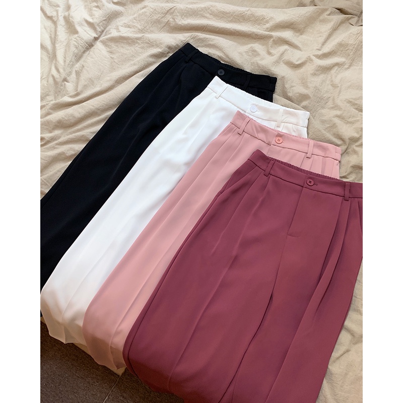 pink/white/red/black highwaist kulot celana panjang wanita kekinian terbaru