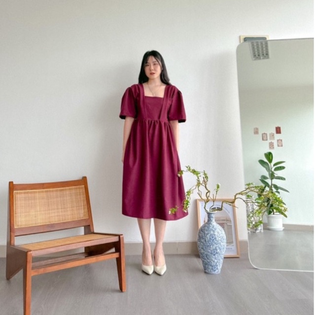 KANON - Tohru Reversible Dress - Dress imlek vintage midi reversible bumil friendly