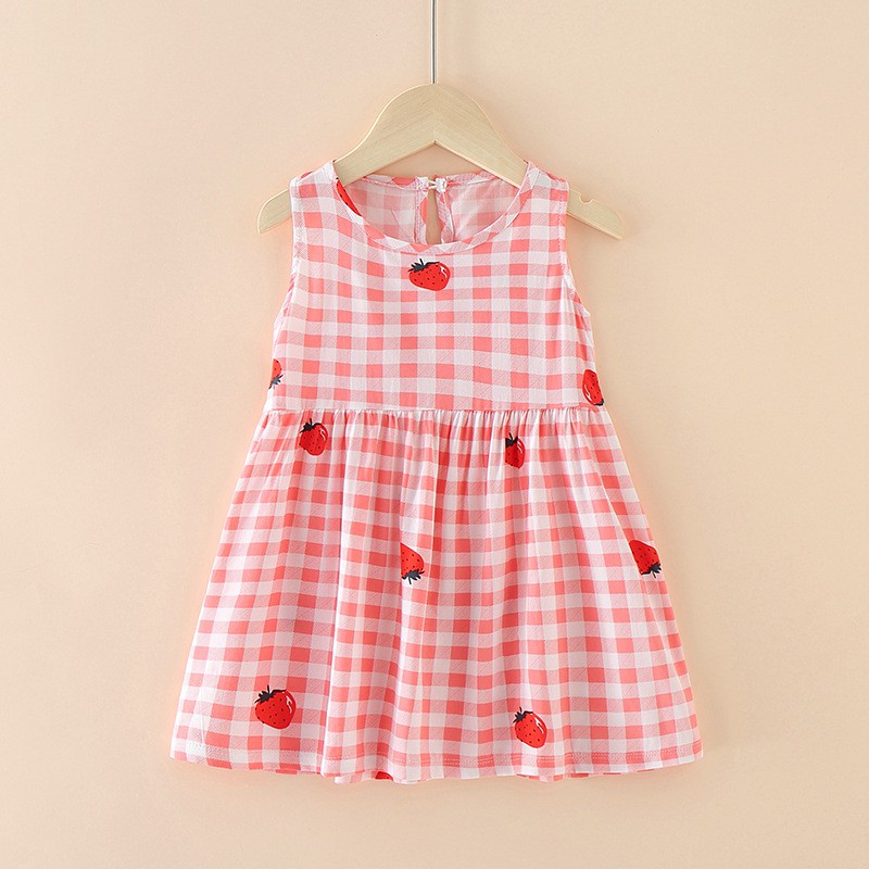 IL - DRESS TERUSAN  ANAK PREMPUAN MOTIF BERRY / DRESS ANAK LUCU STYLE KOREA TARTAN KOTAK